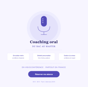 Coaching oral individuel en visioconférence - préparation grand oral, concours et entretiens du bac au master