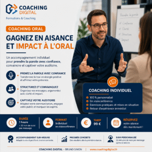 Coaching oral individuel en visioconférence pour gagner en aisance, confiance et impact à l’oral